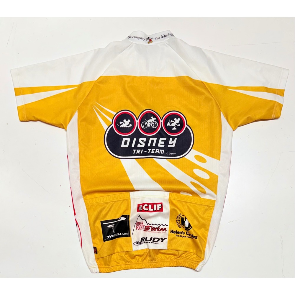 Bergamo Disney Tri-Team‎ Cycling Jersey Adult XXL Yellow Mickey Mouse ESPN ABC